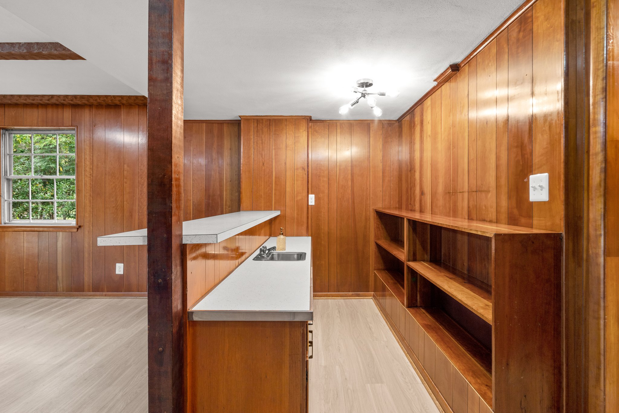 Built In Shelving and Double Counter