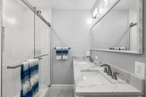 Renovated Ensuite Bath with Double Vanity