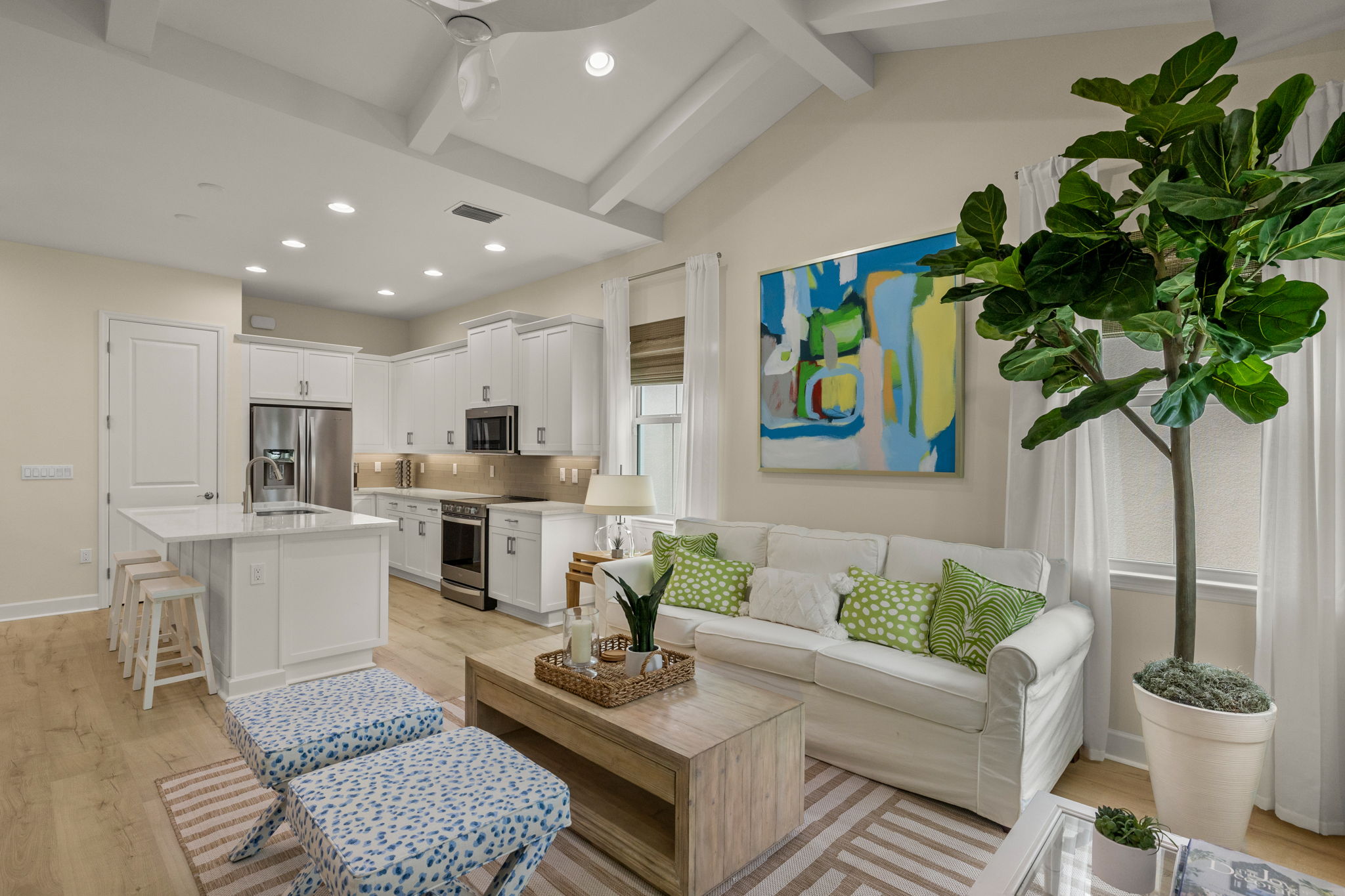 View from entrance looking towards kitchen