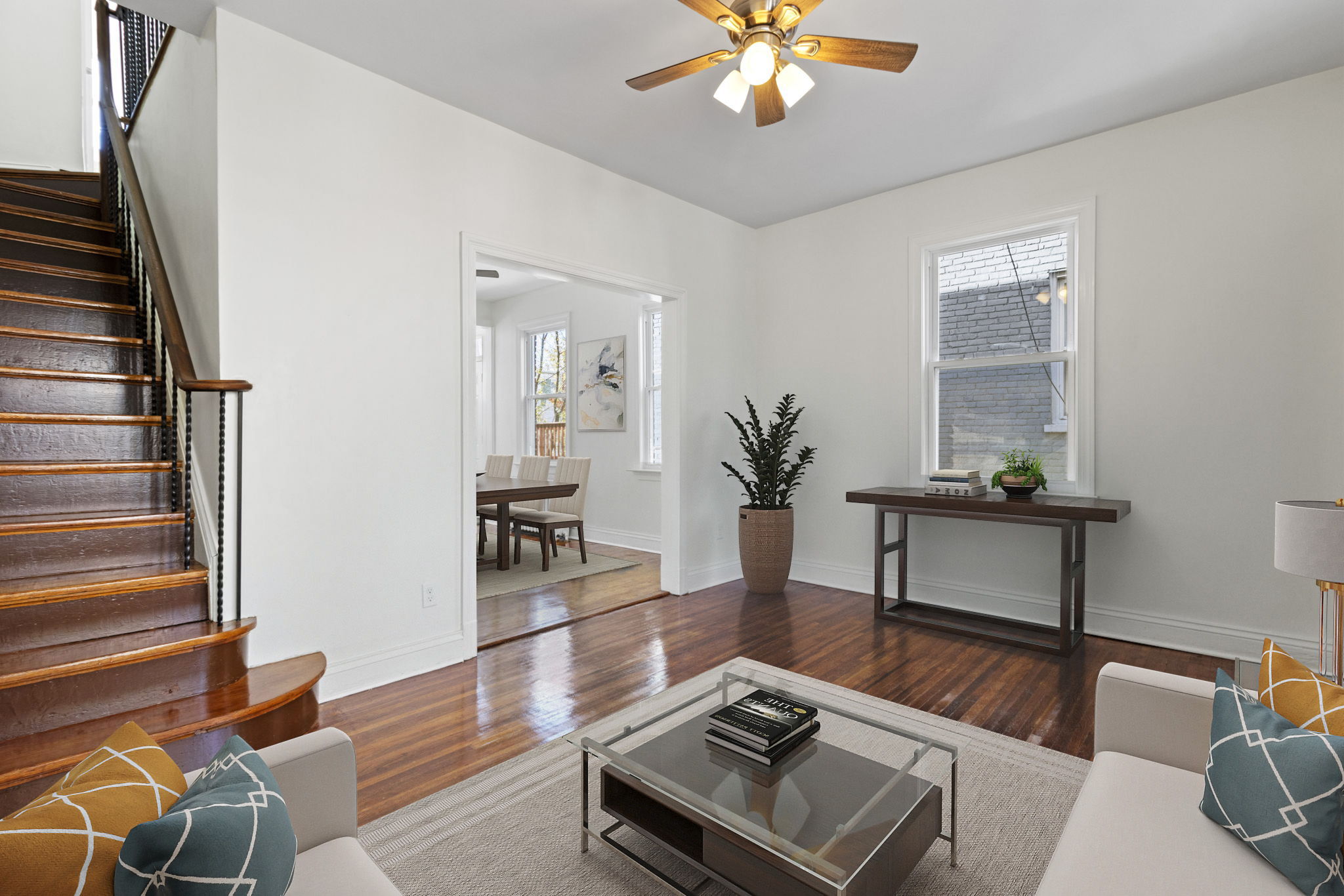 virtually staged living room