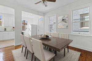 Virtually staged dining room