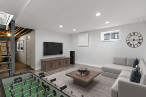 Virtually staged family/rec room