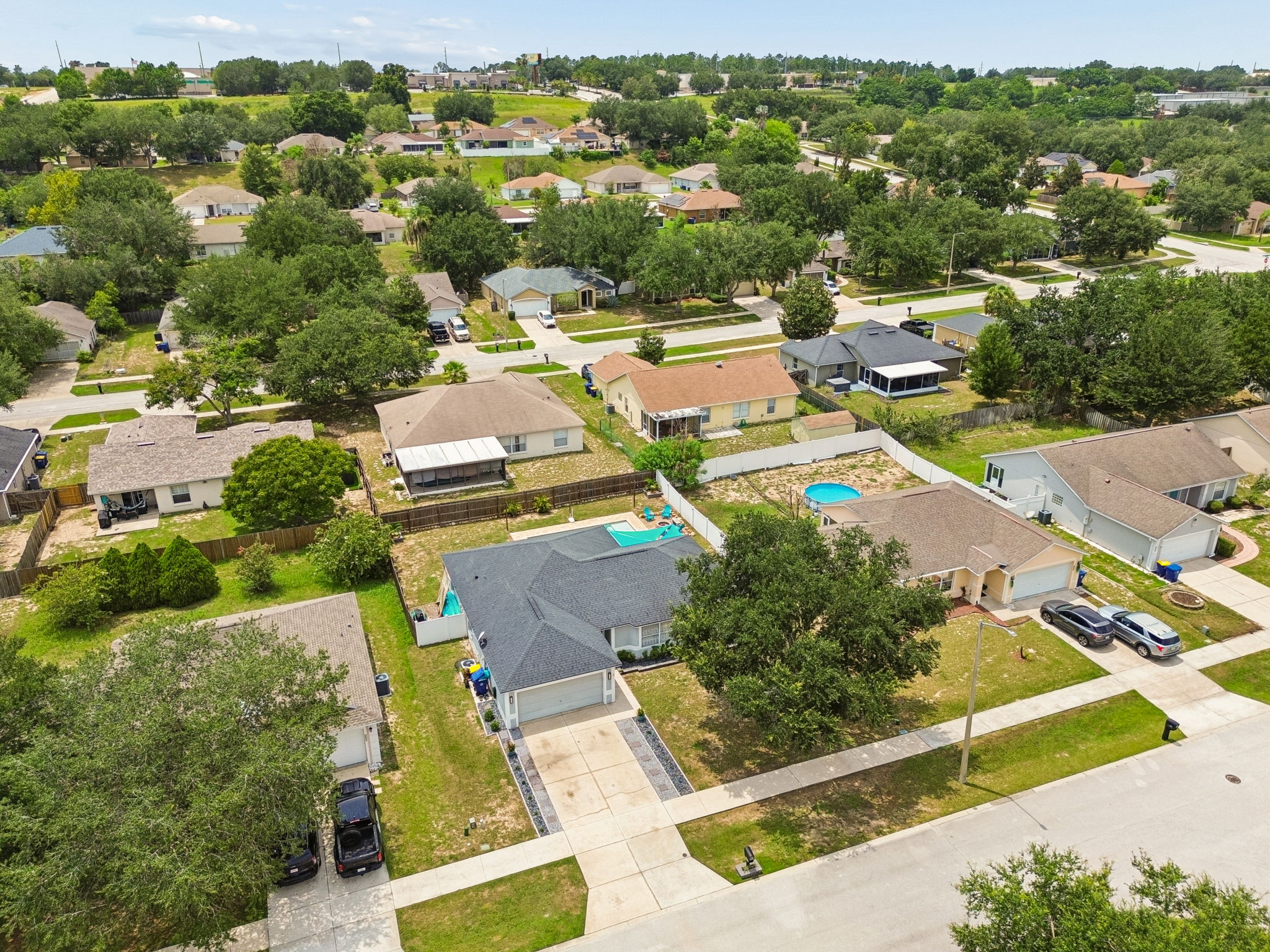 Aerial Front Yard View