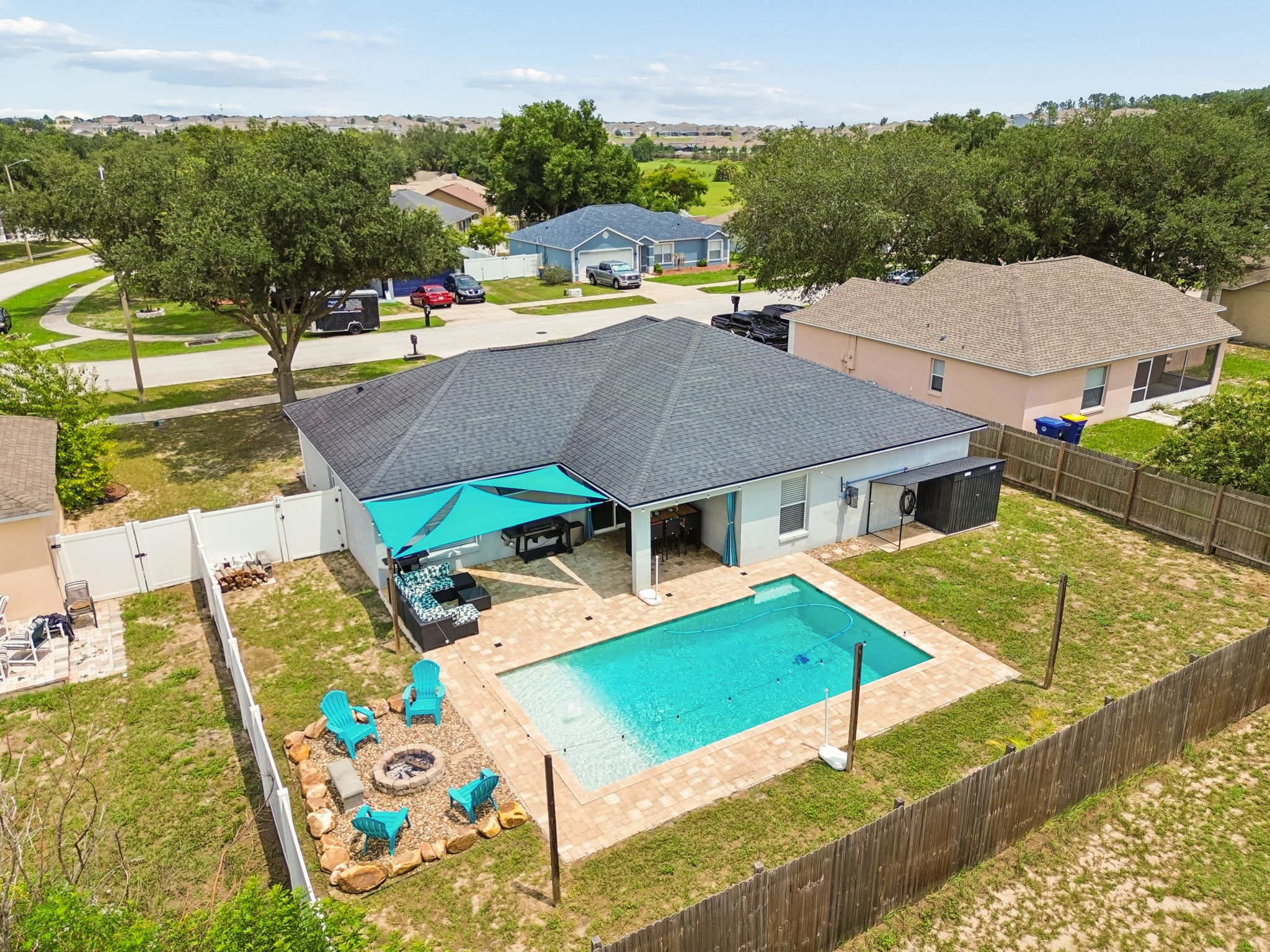 Aerial Back Yard View