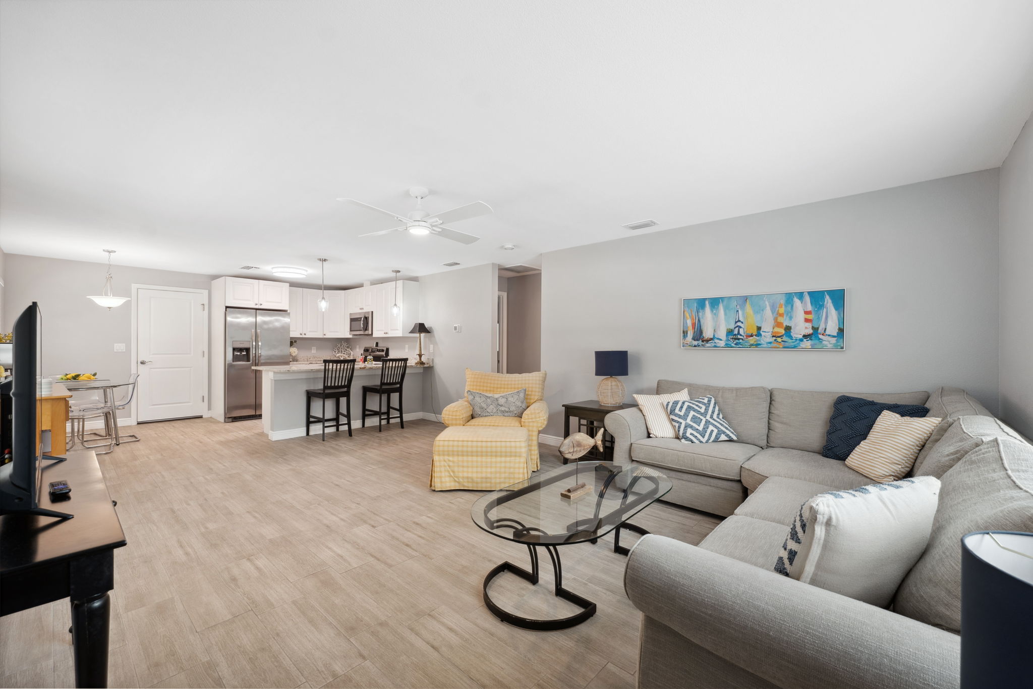 Unit F living room