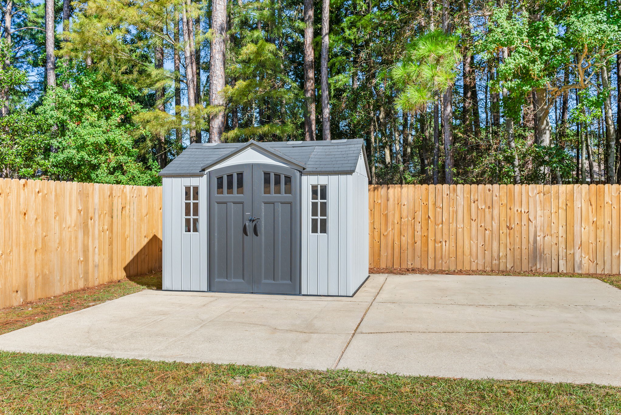 Storage Shed in Back Yard