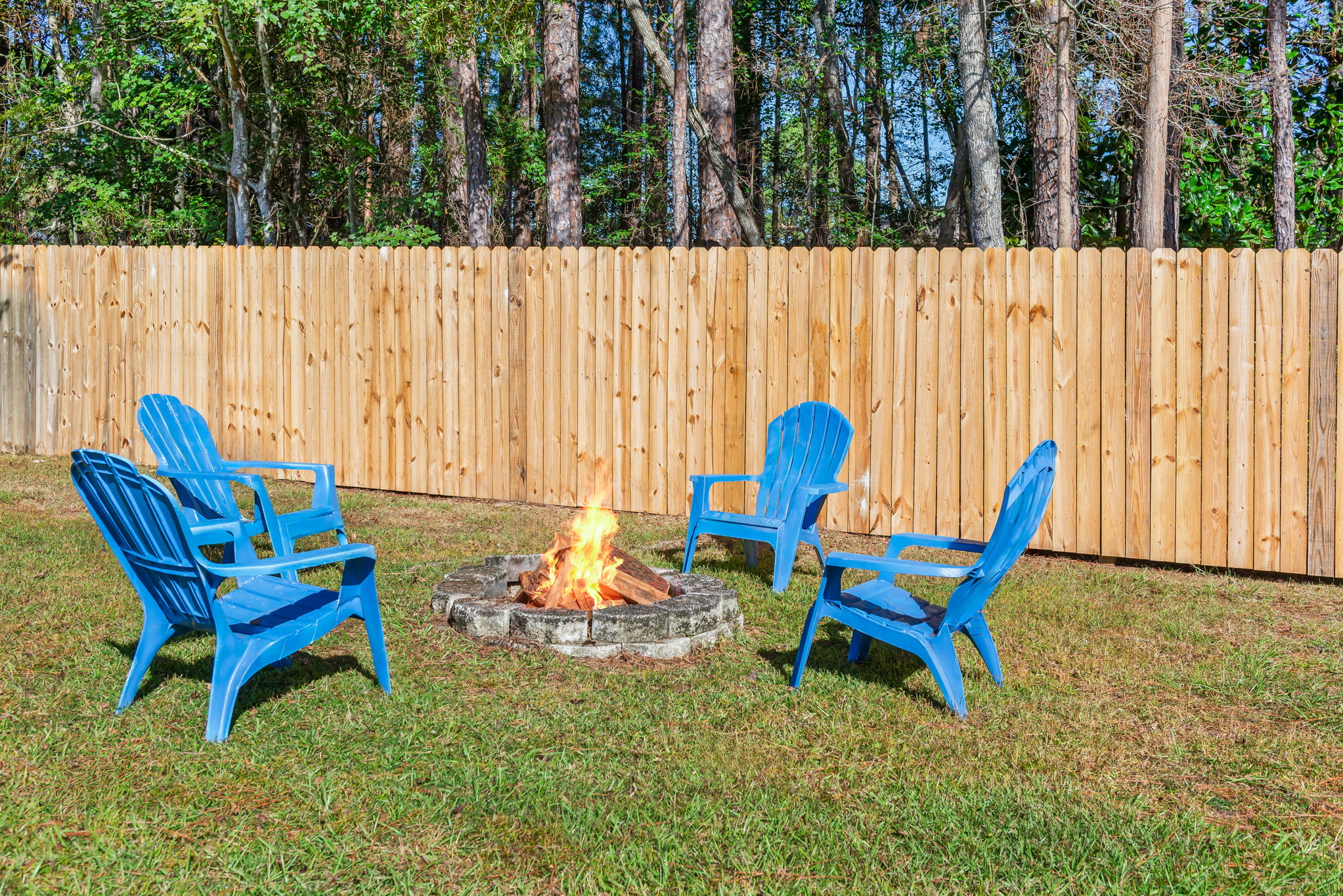 Fire Pit in Back Yard