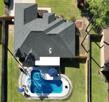 Aerial View of Home and Pool