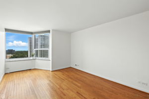 Bedroom with built in window nook