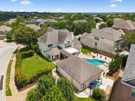 Aerial View of Garage and Soccer Patch