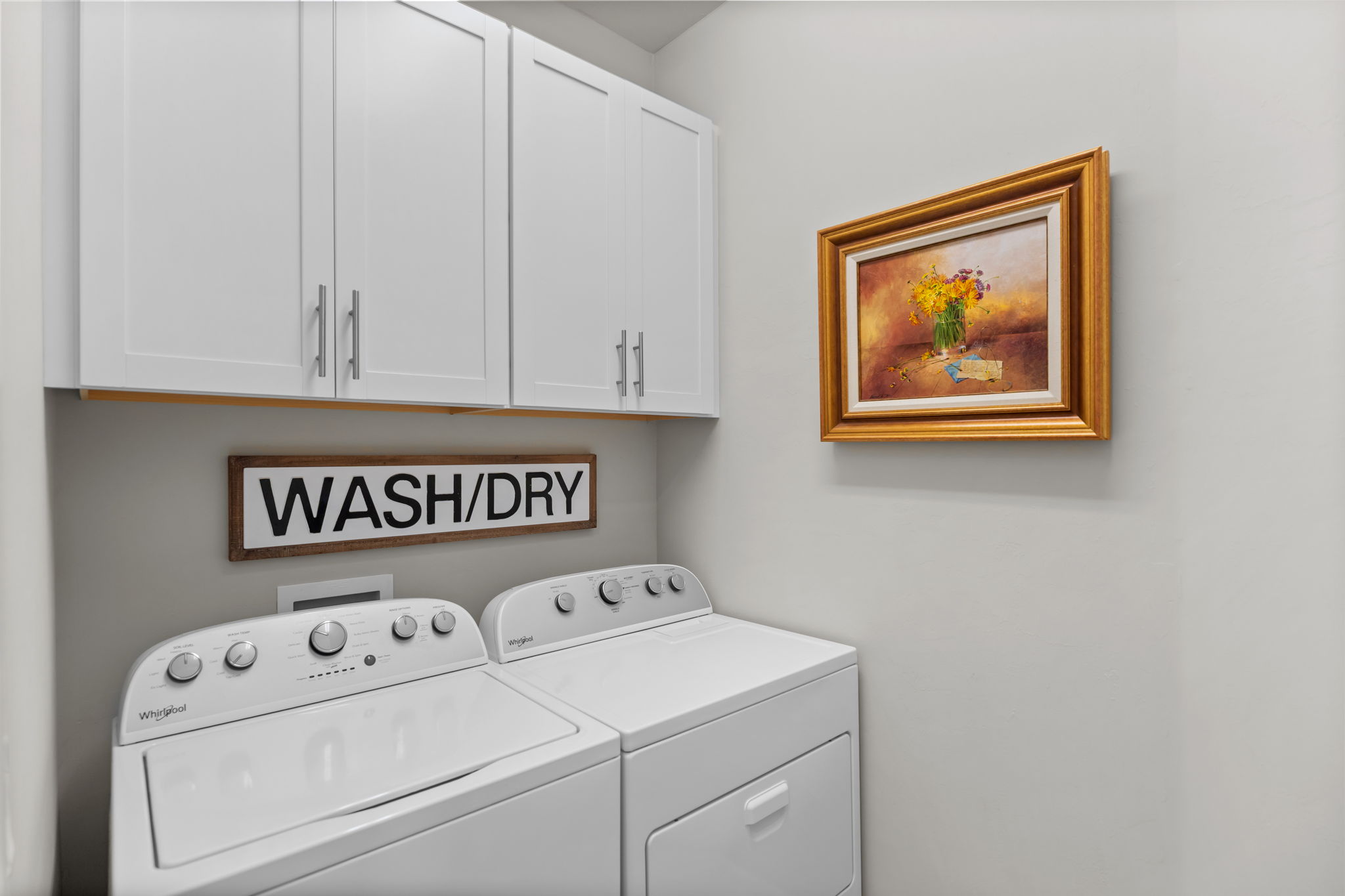 Laundry room with upgraded cabinetry