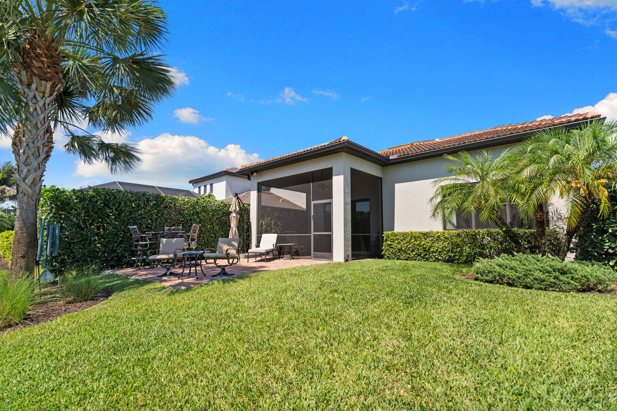 Expansive backyard with generous green space