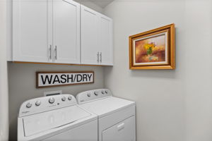 Laundry room with upgraded cabinetry