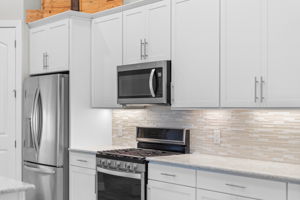 Gas stove and decorative tile backsplash