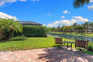 Spacious backyard overlooking lake