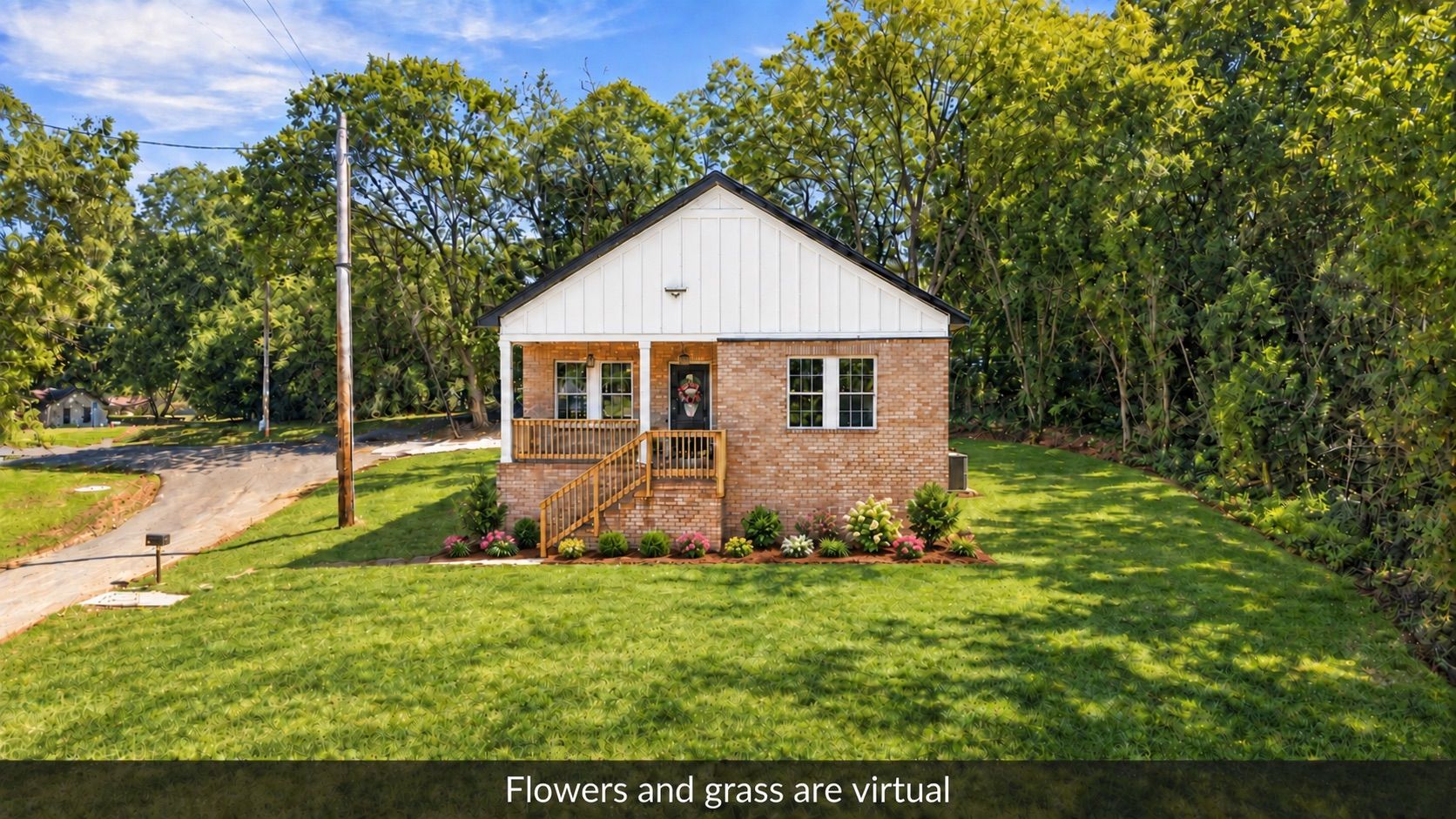 Flowers and grass are virtually enhanced