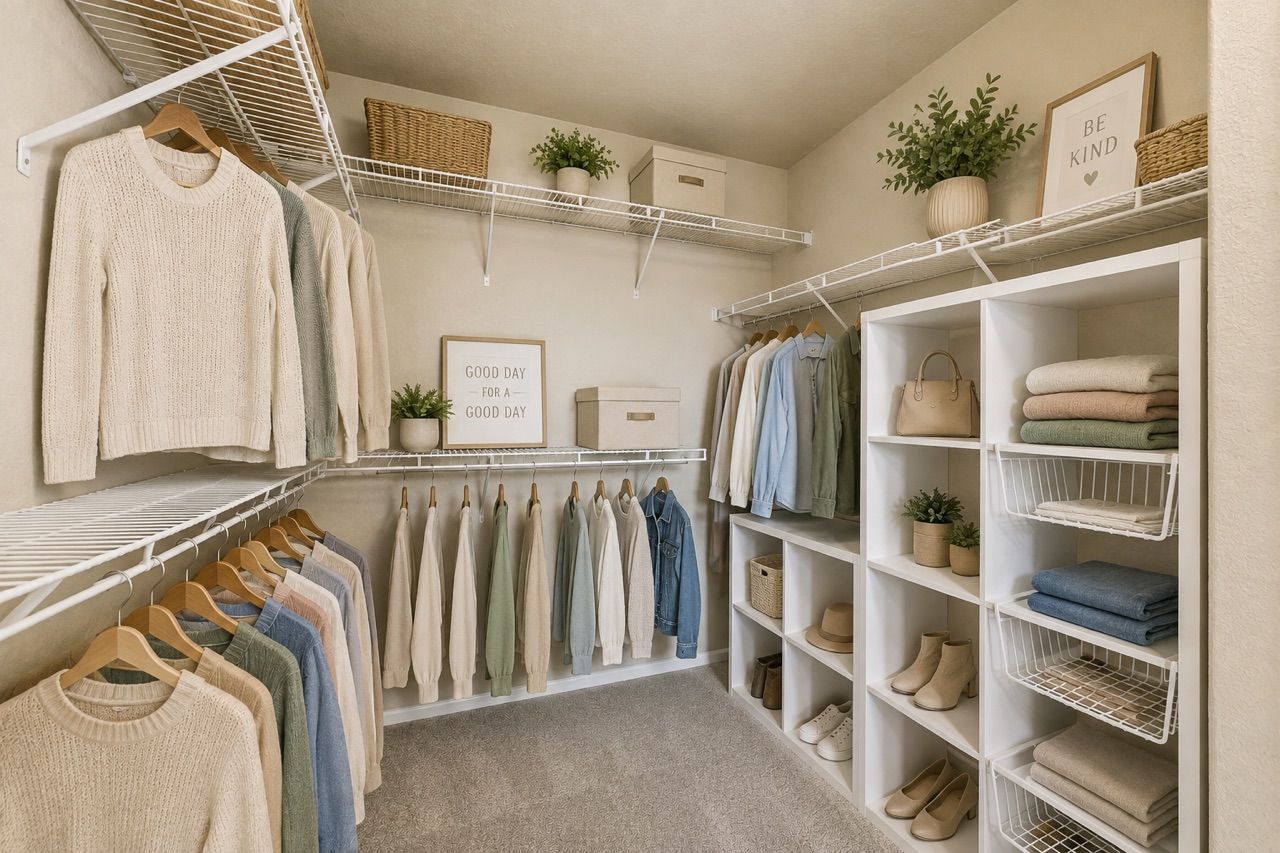 Primary Closet * Virtually Staged*