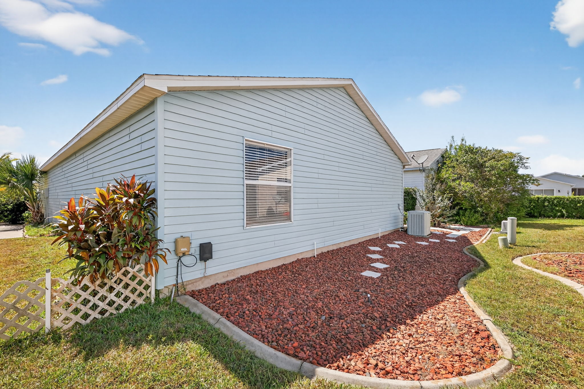 Stoned Rear Yard with Walkway