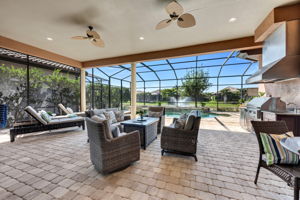 Outdoor Living Room with Outdoor Kitchen