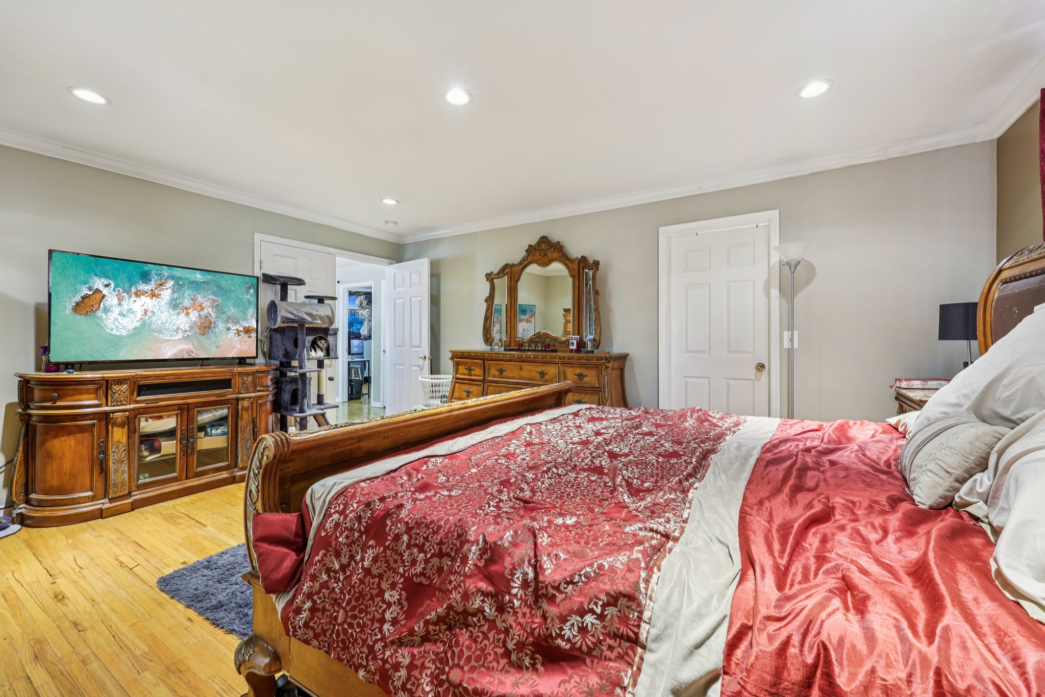 Double doors leading to Master bedroom with walk in closet