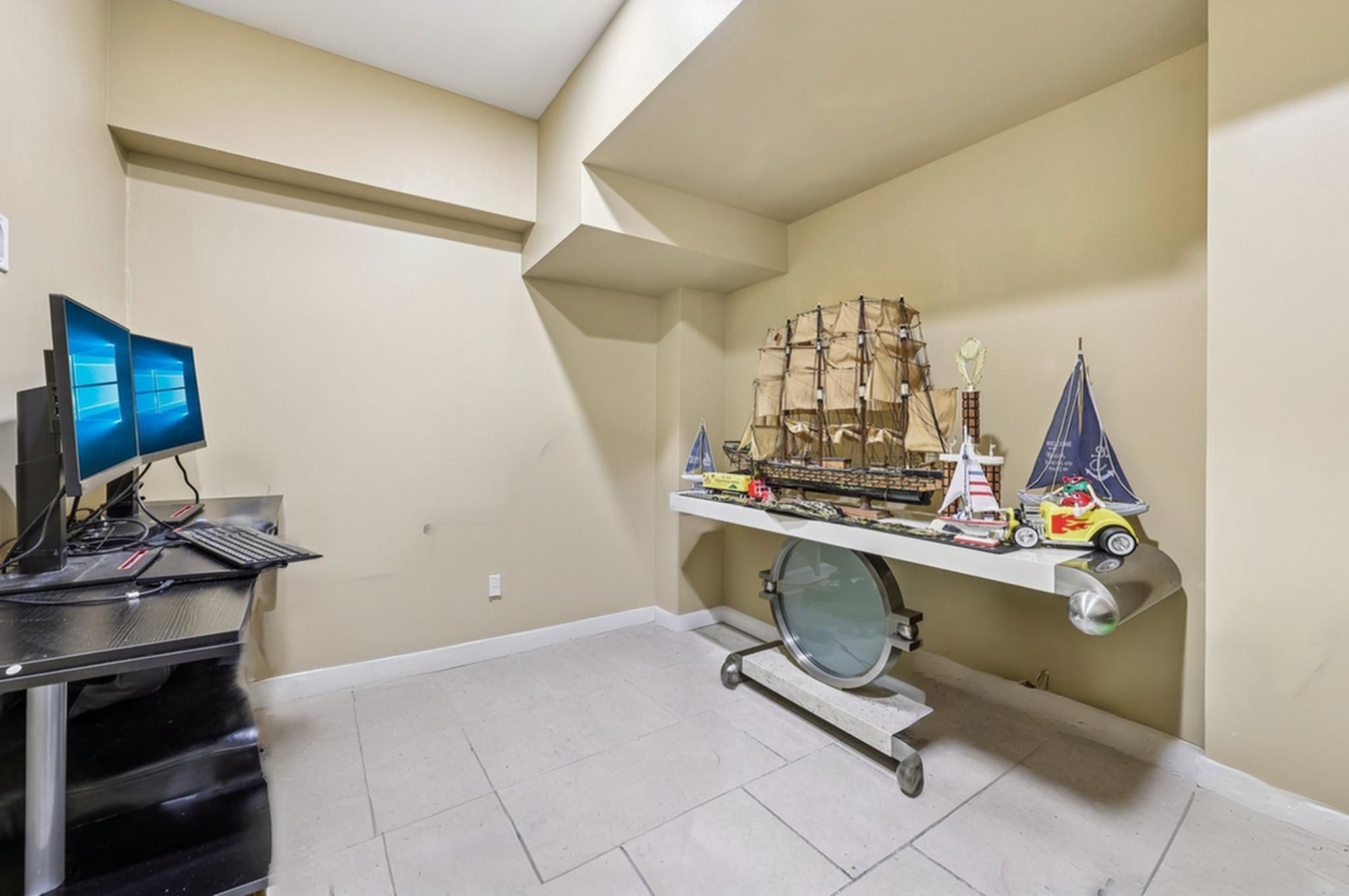 Home office in fully finished basement