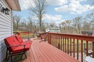 Sliders from kitchen lead to deck