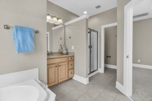 Two Sink Areas, Separate Shower
