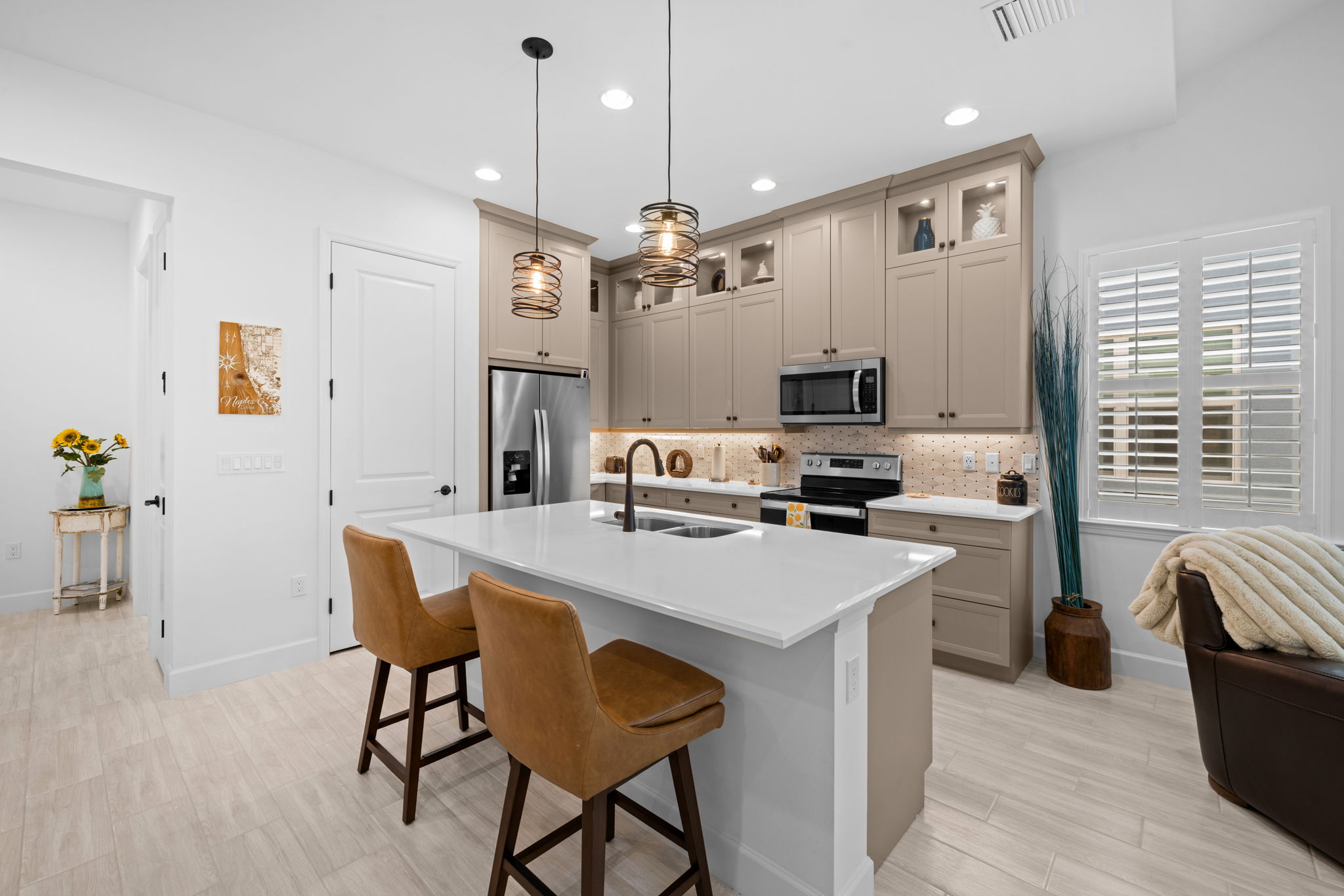 Kitchen Island great for dining.