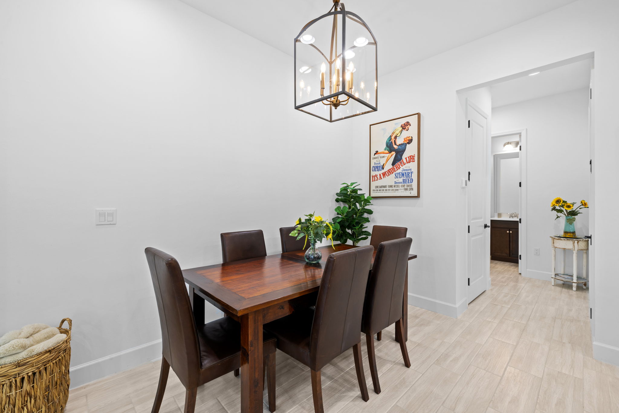 Dining table is solid wood.