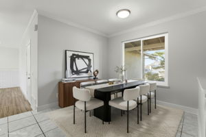 Luxurious Layered Crown Molding in Dining Room!! (Virtually Staged)