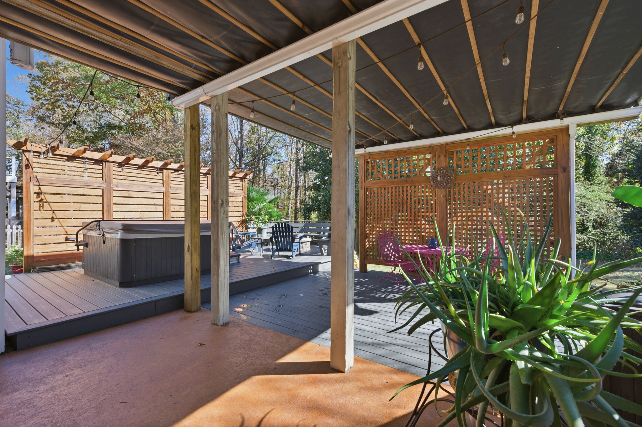 Outdoor Living Area with Hot Tub