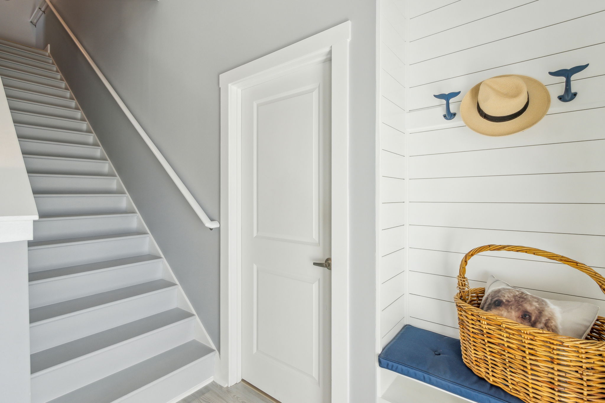 That door before the 2nd floor stairs: a large utility and pantry room!