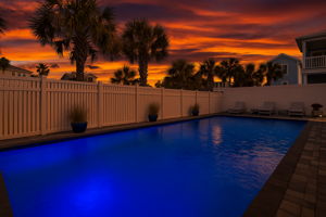 Enjoy beautiful sunset skies and swims ...