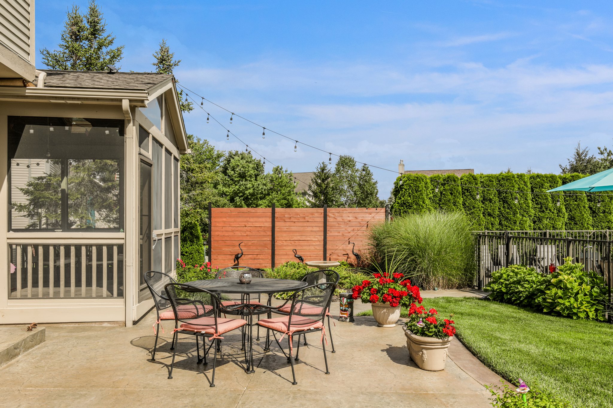 Patio with privacy fence