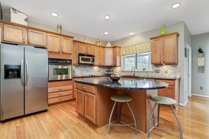 Spacious kitchen with island