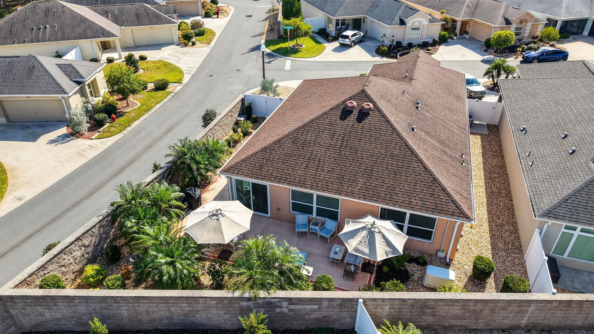 Aerial of Corner Lot with Room For a Pool!