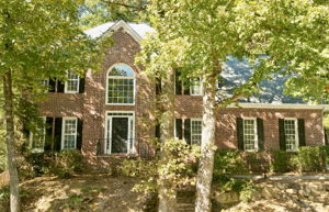 Exterior front, 3 sided brick