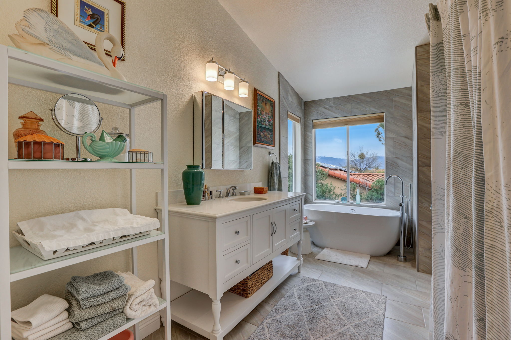 Primary Ensuite fully remodeled with walk-in closet and Emser tile.