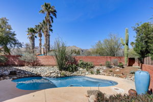 Mountain views from backyard and covered patio