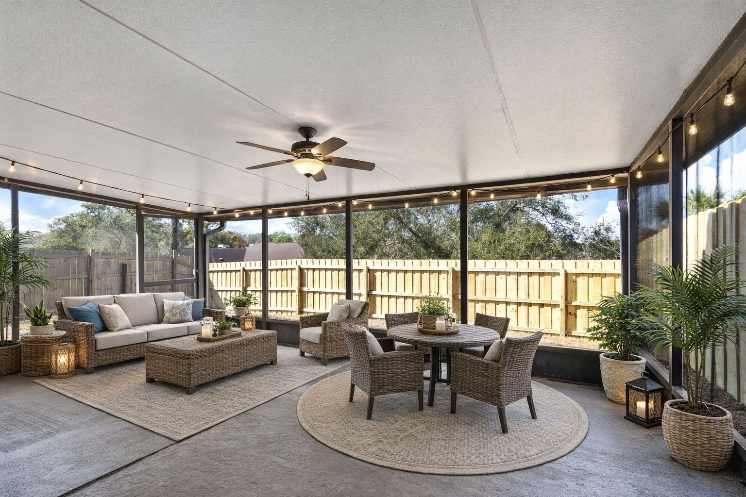 Virtually Staged Screened-In Porch