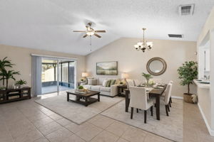 Virtually Staged Living & Dining Room