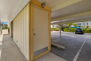 Unit #744 features Covered Carport Parking Space & Private Outdoor Storage Closet