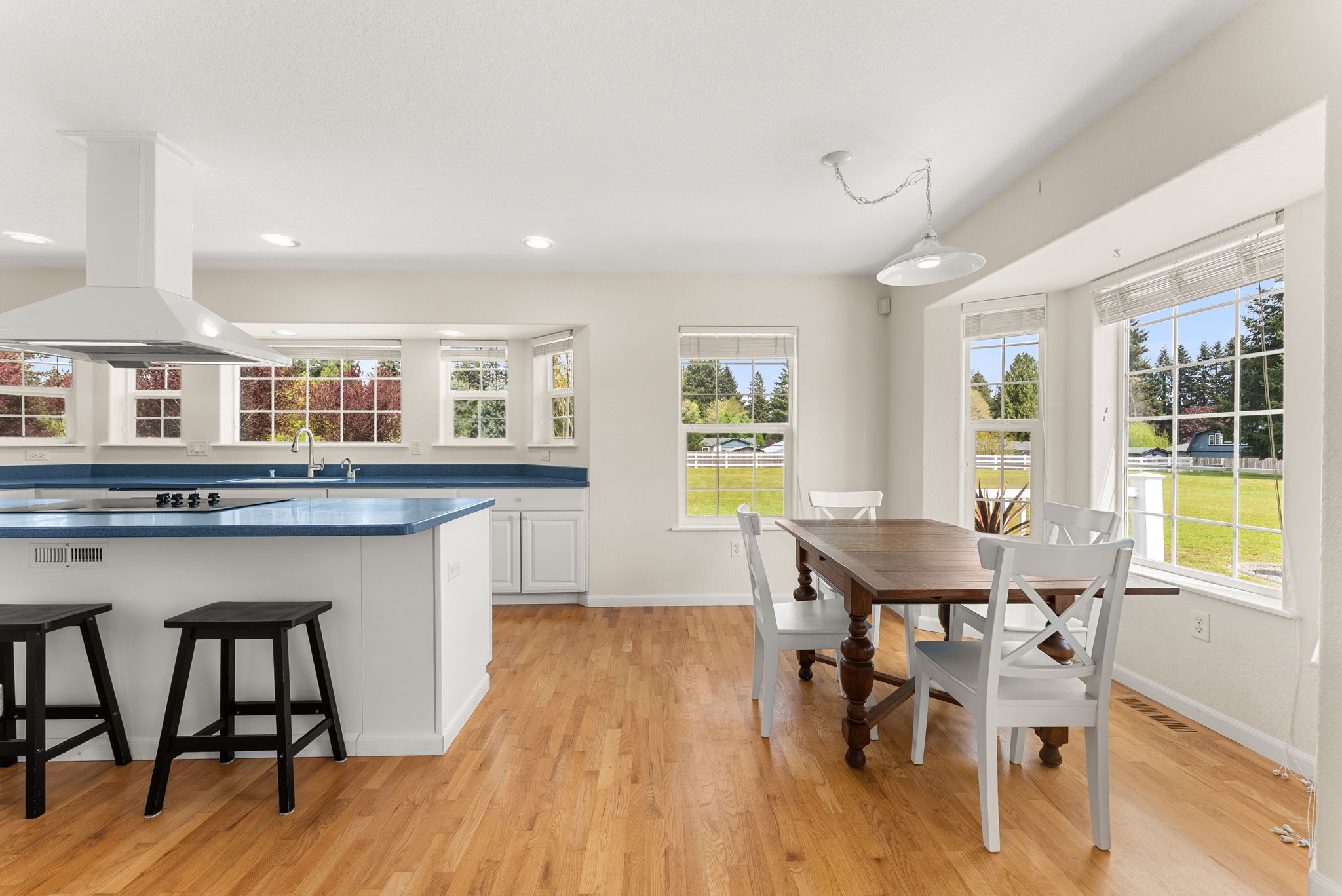 Enjoy bar seating and a bright breakfast nook with plenty of natural light