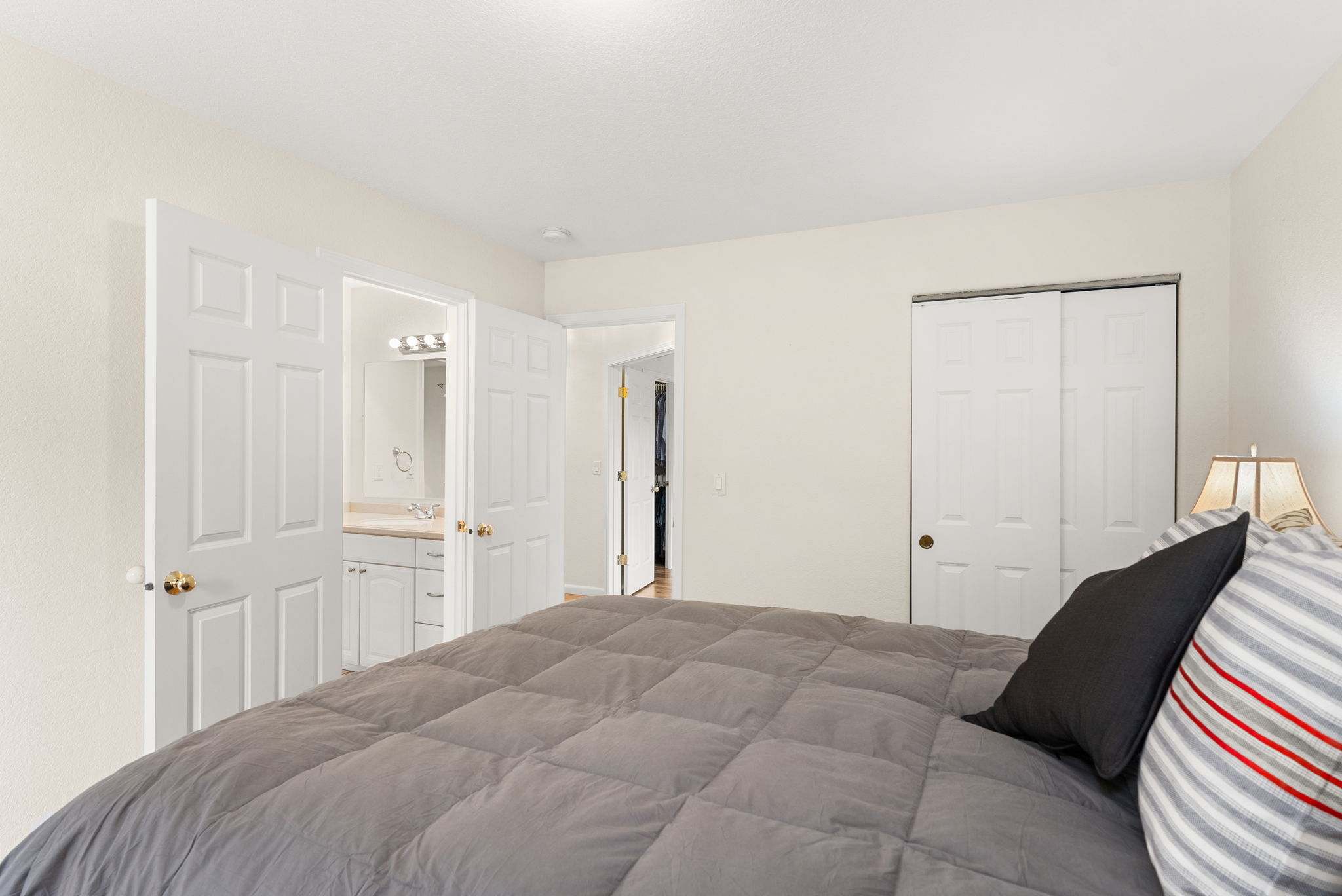 Bedroom has direct access to Jack-and-Jill bathroom