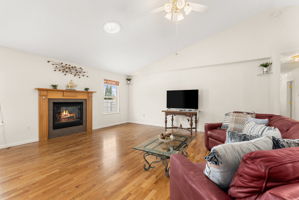 Gas fireplace adds warmth and comfort to the living room
