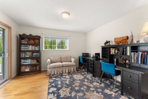 Spacious primary suite sitting area or office