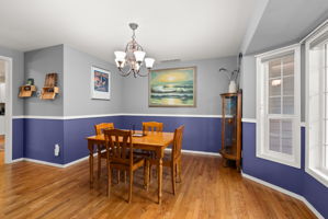 Bright dining space filled with natural light, offering plenty of room to entertain family and friends.