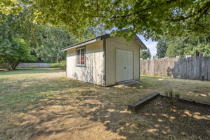 Detached storage sheds provide convenient space for lawn equipment, gardening tools, hobbies, or additional storage.