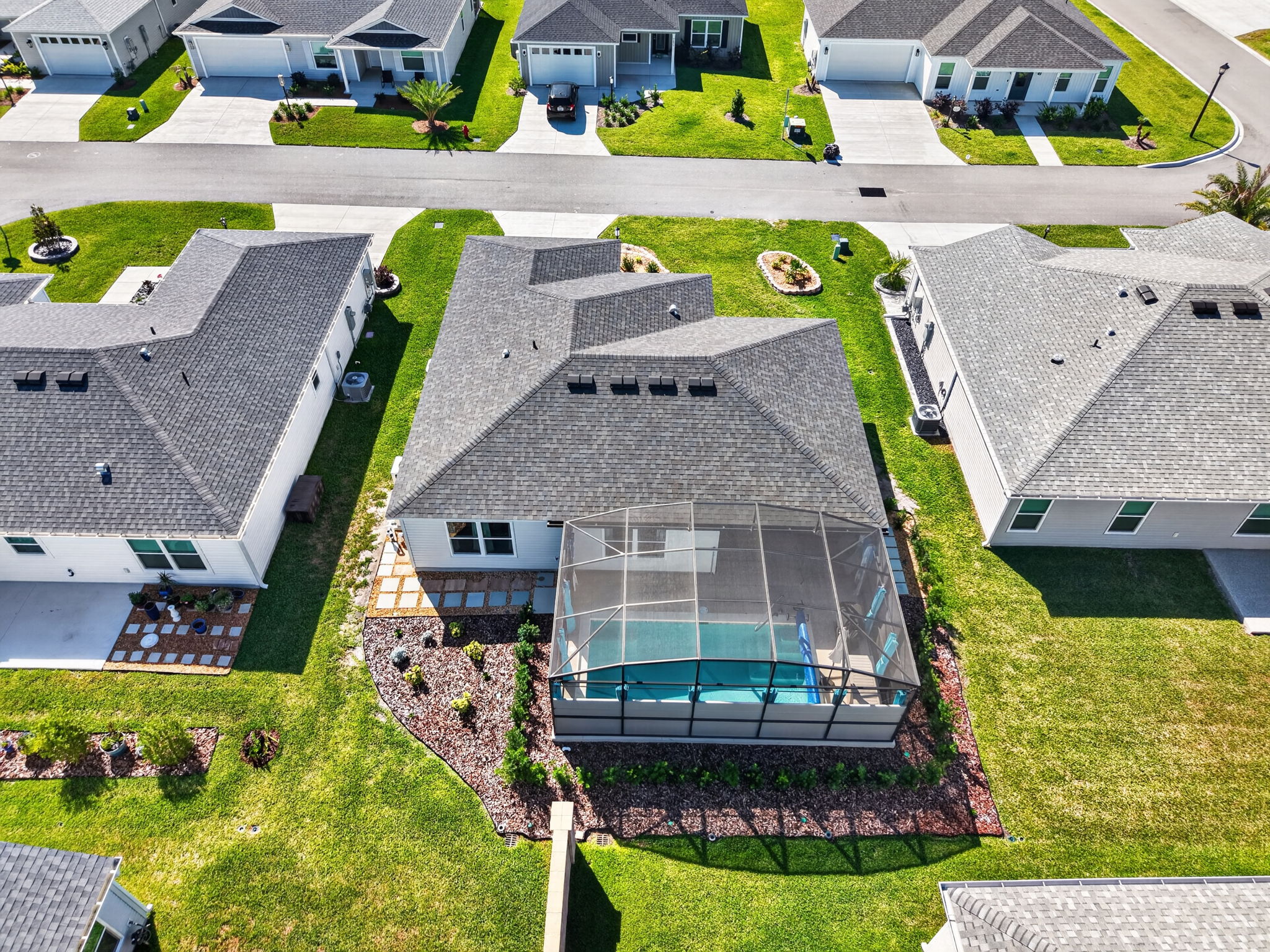 Aerial Rear Elevation with Swimming Pool