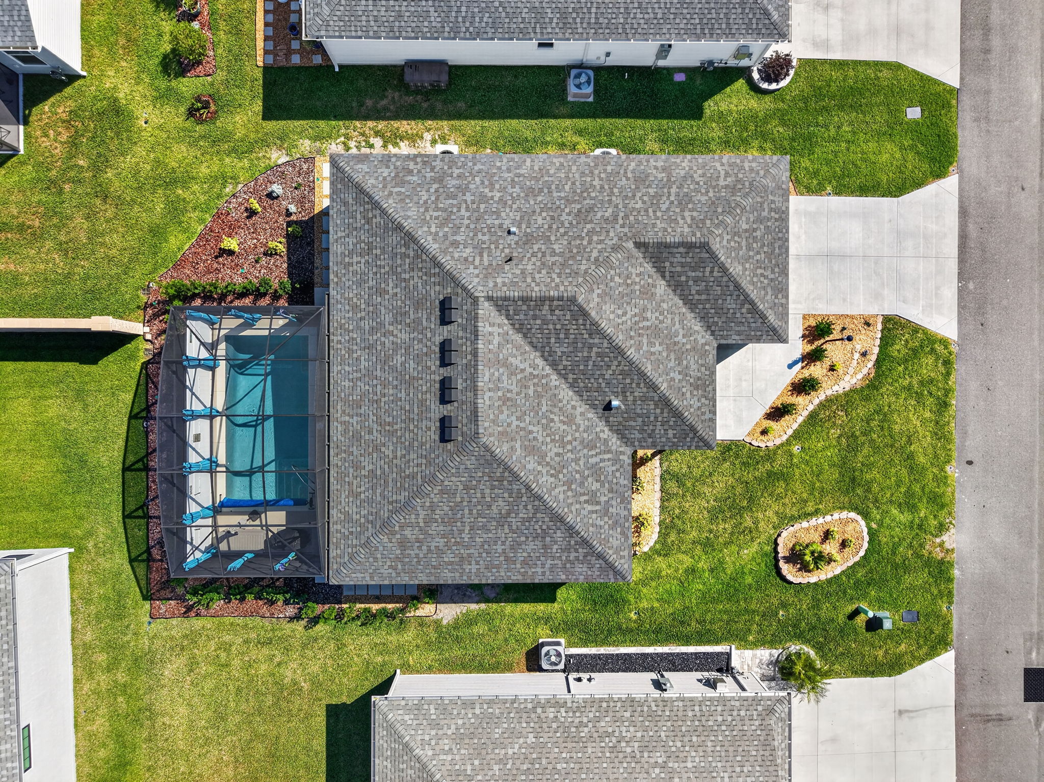 Aerial Side Elevation with Swimming Pool